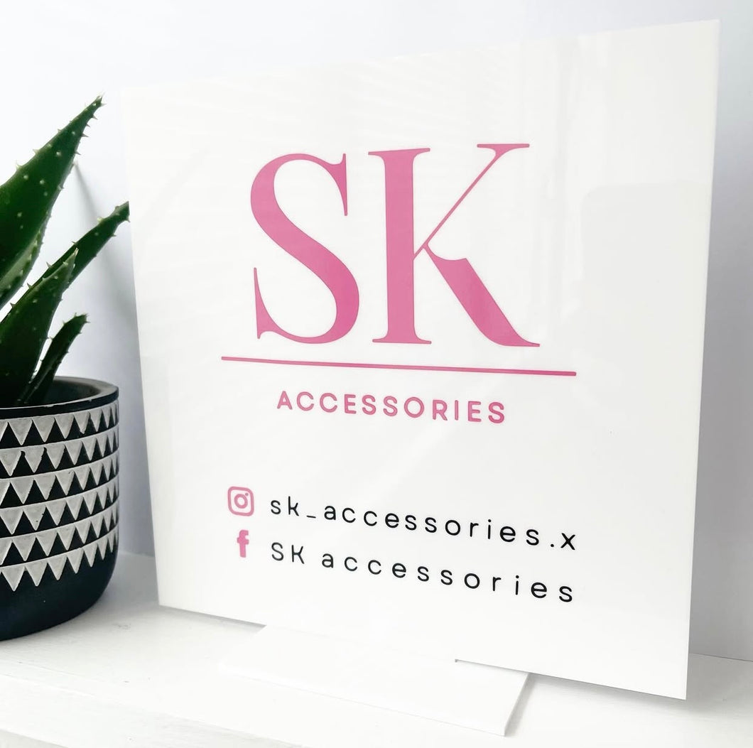 ACRYLIC LOGO/ SOCIALS SIGN