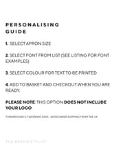 Load image into Gallery viewer, ESSENTIAL APRON - PERSONALISED
